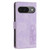 Google Pixel 10 Tulips Embossed Leather Phone Case with Lanyard - Purple