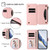 Google Pixel 9 Pro XL / 10 Pro XL Butterfly Love Flower Multi-card Zipper Wallet Leather Phone Case - Pink