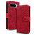 Google Pixel 9 Pro XL / 10 Pro XL Mandala Embossed Dual-Fold Calf Leather Phone Case - Red