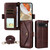 Google Pixel 9 Pro XL / 10 Pro XL Multi-card Slots Crossbody Cowhide Leather Phone Case - Brown