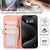 iPhone 17 Pro Max ABEEL Color Block Magnetic RFID Leather Phone Case - Pink-Cyan