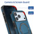 iPhone 17 Pro Max Armor Magsafe Holder PC Hybrid TPU Phone Case - Dark Blue