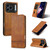 iPhone 17 Pro Max AZNS Magnetic Calf Texture Flip Leather Phone Case - Light Brown