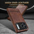iPhone 17 Pro Max AZNS Magnetic Calf Texture Flip Leather Phone Case - Light Brown