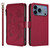 iPhone 17 Pro Max Butterfly Love Flower Multi-card Zipper Wallet Leather Phone Case - Wine Red