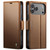 iPhone 17 Pro Max CaseMe 023 Butterfly Buckle Litchi Texture RFID Anti-theft Leather Phone Case - Brown