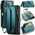 iPhone 17 Pro Max CaseMe C36 Card Slots Zipper Wallet RFID Anti-theft Leather Phone Case - Blue
