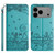 iPhone 17 Pro Max Cat Embossing Pattern Leather Phone Case with Lanyard - Blue