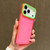 iPhone 17 Pro Max Color Contrast Lens Frame Transparent TPU Phone Case - Rose Red+Green