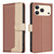 iPhone 17 Pro Max Color Matching RFID Anti-theft Leather Phone Case - Brown