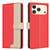 iPhone 17 Pro Max Color Matching RFID Anti-theft Leather Phone Case - Red iPhone 17 Pro Max Color Matching RFID Anti-theft Leather Phone Case - Red