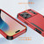 iPhone 17 Pro Max Commuter Shockproof TPU + PC Phone Case - Red+Black