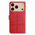 iPhone 17 Pro Max Cowhide Texture Stitching Leather Phone Case - Red
