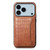 iPhone 17 Pro Max Crocodile Texture Card Bag Design Full Coverage Phone Case - Brown