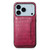 iPhone 17 Pro Max Crocodile Texture Card Bag Design Full Coverage Phone Case - Red