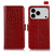 iPhone 17 Pro Max Crocodile Top Layer Cowhide Leather Phone Case - Red