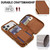 iPhone 17 Pro Max Crossbody Zipper RFID Card Bag Phone Case - Brown