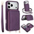 iPhone 17 Pro Max Crossbody Zipper RFID Card Bag Phone Case - Dark Purple