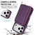 iPhone 17 Pro Max Crossbody Zipper RFID Card Bag Phone Case - Dark Purple