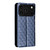 iPhone 17 Pro Max Cubic Grid Texture Flip Leather Phone Case - Blue