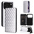 iPhone 17 Pro Max Cubic Grid Texture Flip Leather Phone Case - Silver