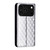 iPhone 17 Pro Max Cubic Grid Texture Flip Leather Phone Case - Silver