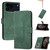 iPhone 17 Pro Max Cubic Skin Feel Flip Leather Phone Case - Green