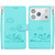 iPhone 17 Pro Max Cute Cats RFID Leather Phone Case - Green