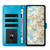 iPhone 17 Pro Max Daisy Embossed Leather Phone Case - Blue iPhone 17 Pro Max Daisy Embossed Leather Phone Case - Blue