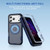 iPhone 17 Pro Max Defend Rugged Gear Holder MagSafe Phone Case - Blue + Transparent Blue