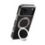 iPhone 17 Pro Max Denior A23 Magnetic Holder Electroplating Genuine Leather Phone Case - Black