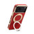 iPhone 17 Pro Max Denior A23 Magnetic Holder Electroplating Genuine Leather Phone Case - Red