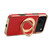 iPhone 17 Pro Max Denior A23 Magnetic Holder Electroplating Genuine Leather Phone Case - Red