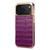 iPhone 17 Pro Max Denior Crocodile Texture Genuine Leather Electroplating Phone Case - Purple