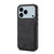 iPhone 17 Pro Max Denior D06 PU Back Cover Card Slot Holder Phone Case - Black