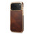 iPhone 17 Pro Max Denior Oil Wax Leather Electroplating Phone Case - Brown