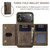 iPhone 17 Pro Max DG.MING M2 Series 3-Fold Card Bag Wallet Leather Phone Case - Coffee