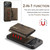 iPhone 17 Pro Max DG.MING M2 Series 3-Fold Card Bag Wallet Leather Phone Case - Coffee