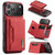 iPhone 17 Pro Max DG.MING M2 Series 3-Fold Card Bag Wallet Leather Phone Case - Red iPhone 17 Pro Max DG.MING M2 Series 3-Fold Card Bag Wallet Leather Phone Case - Red