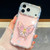 iPhone 17 Pro Max Diamond Glitter Butterfly Holder Phone Case - Light Pink