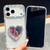 iPhone 17 Pro Max Diamond Glitter Mirror Heart Holder Phone Case - Light Yellow