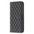 iPhone 17 Pro Max Diamond Lattice Wallet Flip Leather Phone Case - Black