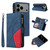 iPhone 17 Pro Max Dual-color 9 Card Slots Zipper Wallet Leather Phone Case - Blue iPhone 17 Pro Max Dual-color 9 Card Slots Zipper Wallet Leather Phone Case - Blue