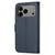iPhone 17 Pro Max Embossed Happy Cat Pattern Flip Leather Phone Case - Blue