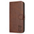 iPhone 17 Pro Max Embossed Happy Cat Pattern Flip Leather Phone Case - Brown