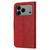 iPhone 17 Pro Max Embossed Happy Cat Pattern Flip Leather Phone Case - Red
