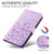 iPhone 17 Pro Max Embossed Heart Dog RFID Blocking Wallet Leather Phone Case - Purple