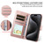 iPhone 17 Pro Max Embossed Heart Dog RFID Blocking Wallet Leather Phone Case - Rose Gold