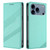 iPhone 17 Pro Max Embossed Multi-functional Wallet Retro Leather Phone Case - Mint Green