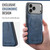 iPhone 17 Pro Max Fierre Shann Cowhide Vertical Flip Magnetic Card Holder Phone Case - Blue iPhone 17 Pro Max Fierre Shann Cowhide Vertical Flip Magnetic Card Holder Phone Case - Blue